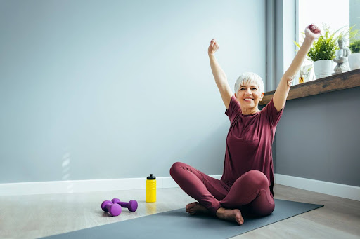 Woman Doing Yoga and Stretching