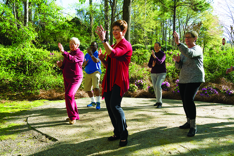 Women doing Tai Chi in the Park.