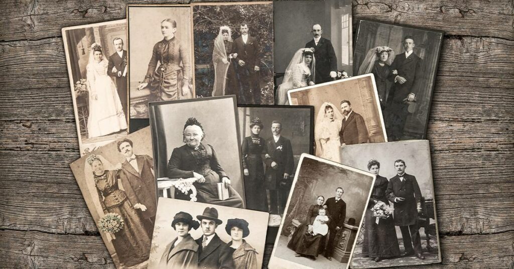 collage of old black and white photos