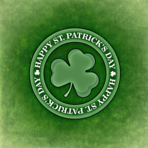 St Patricks Day Party green clover illustration