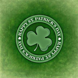 St Patricks Day Party green clover illustration