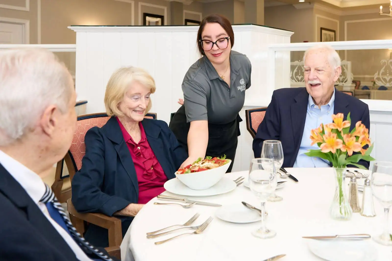 Seniors Dining Around a Table