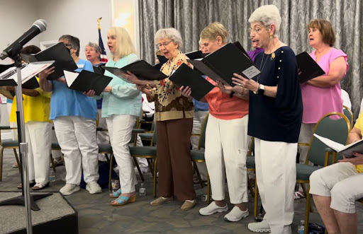 senior ladies singing in choir